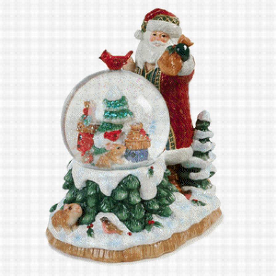 снежный шар - подушка, новый год, рождество, санта - предпросмотр