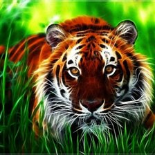 Оригинал схемы вышивки «Тигр в засаде» (№457201)