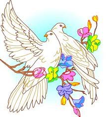 голуби - цветы, птицы, свадьба - оригинал