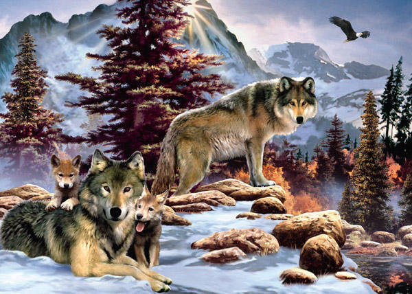 Семья волков - хаед, волки, животные, сказка - оригинал