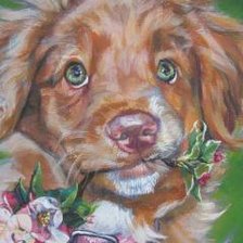 Оригинал схемы вышивки «собака с цветком» (№457798)