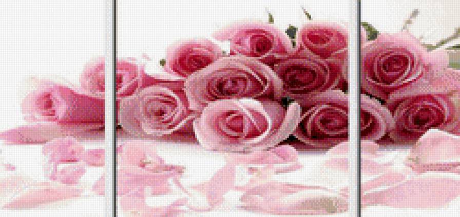 Триптих"Розы" - цветы, триптих - предпросмотр
