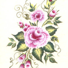 Оригинал схемы вышивки «Китайская роза» (№458123)