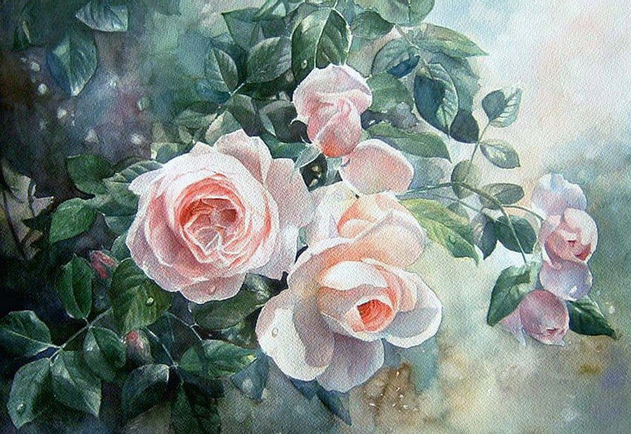 розы - роза, цветы, живопись - оригинал