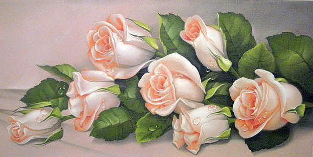 розы с росой - букет, цветы, розы - оригинал