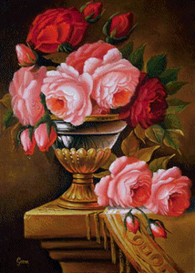 букет роз - розы, ваза, цветы - предпросмотр