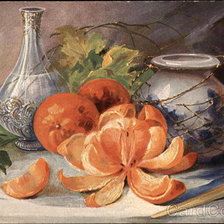 Оригинал схемы вышивки «Two Vases and Three Oranges» (№461185)