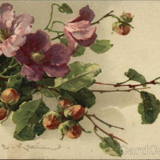 Оригинал схемы вышивки «Lavender Flowers & Buds on Branch» (№461208)
