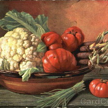 Схема вышивки «vegetables, tomatoes and cauliflower»