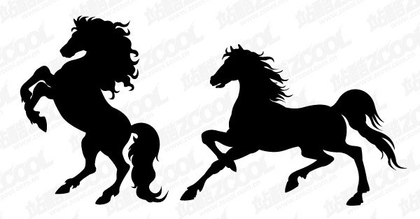 Лошадь моносхема - черно-белая, год лошади, лошадь - оригинал