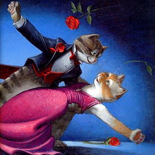 Оригинал схемы вышивки «кошачья романтика» (№462694)