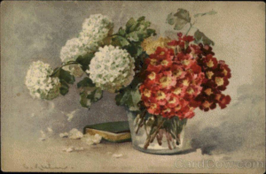 Vase of Red & White Flowers - предпросмотр