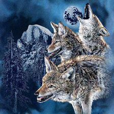 Оригинал схемы вышивки «Волки» (№463669)