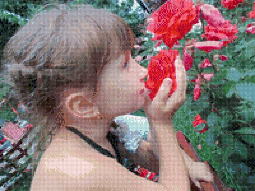 Дочь Дарья - дети, цветы - предпросмотр