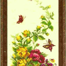 Оригинал схемы вышивки «розы и бабочки» (№463952)