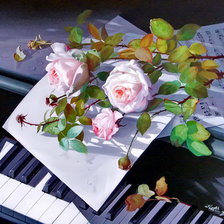 Оригинал схемы вышивки «розы на рояле» (№464486)