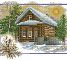Оригинал схемы вышивки «Домик в деревне,Зима» (№464710)