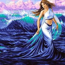 Схема вышивки «девушка из моря»