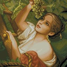 Оригинал схемы вышивки «Девушка с виноградом» (№464730)