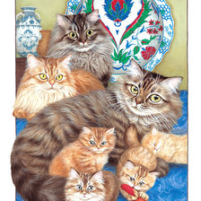Оригинал схемы вышивки «Серия"Кошки корейской художницы"Marie Cat"» (№465779)