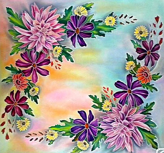 Цветочная подушка - уголки, цветы, подушка, картинка - оригинал