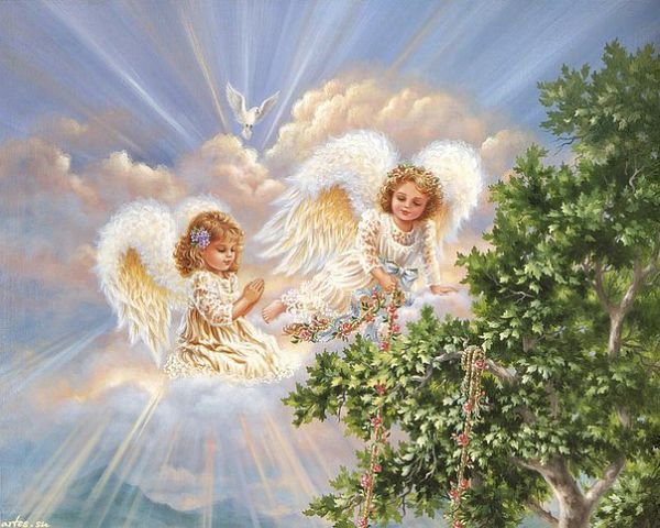 ангелочки - ангел, радость, ребенок, небеса, добро - оригинал