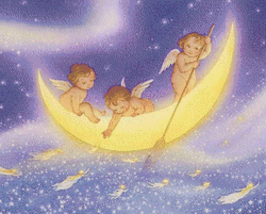 детская - детская, луна, ангел, дети - предпросмотр