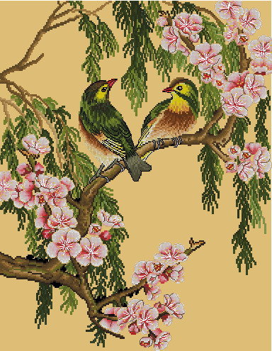 птицы и цветы - цветы, птицы - оригинал