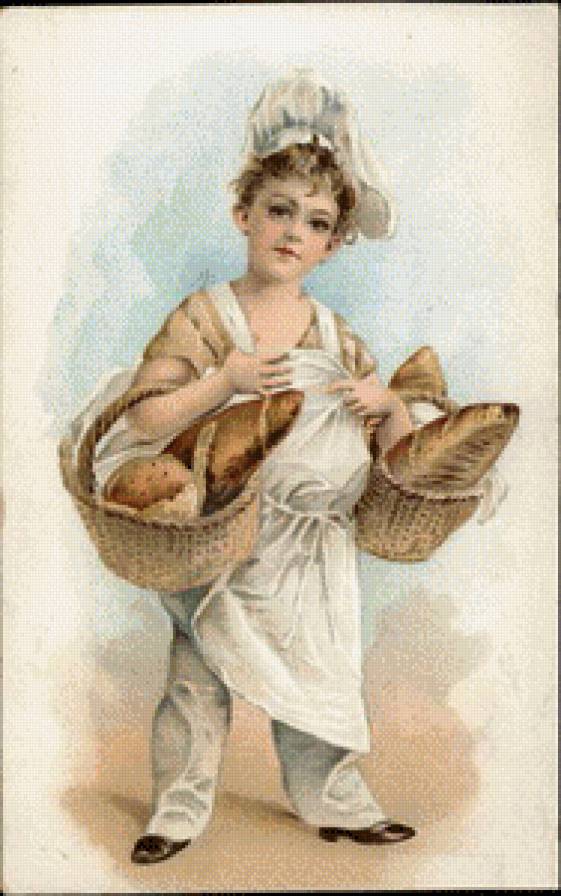 Boy dressed as Baker carrying Loaves of Bread - предпросмотр