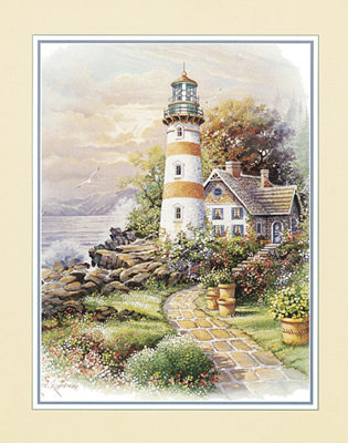 Серия "Пейзажи" - домик, пейзаж, море, маяк, дорога - оригинал