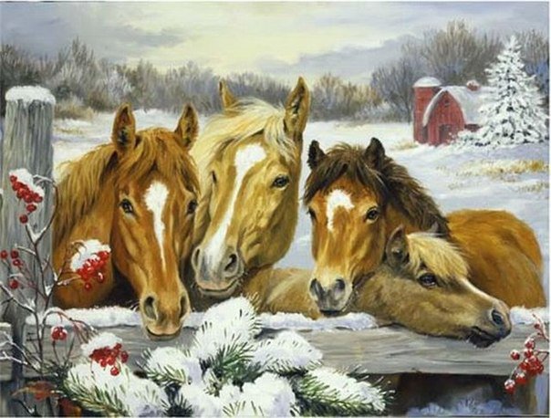 кони - картина, лошади, животные, кони - оригинал