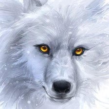 Оригинал схемы вышивки «Снежный волк» (№467290)
