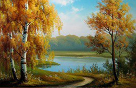 Осень - лес, пейзаж, озеро - оригинал