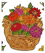 Оригинал схемы вышивки «подушка Корзина цветов» (№467671)