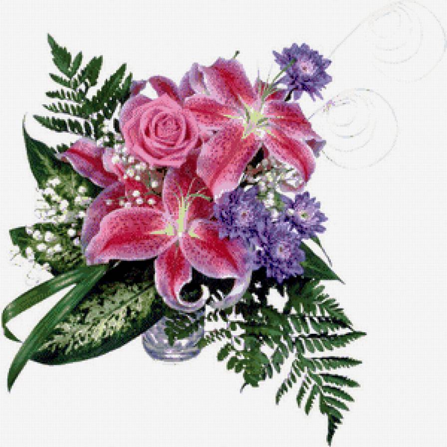 №467687 - натюрморт, букет, цветы, лилии - предпросмотр
