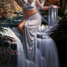 Оригинал схемы вышивки «Девушка-водопад» (№467833)