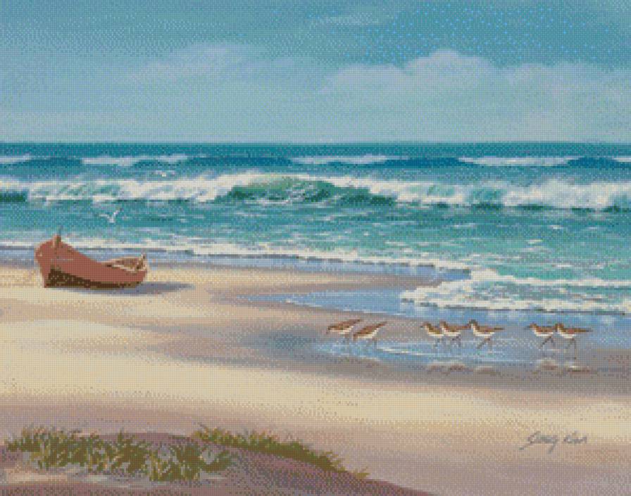 №467882 - картина, море, живопись, пляж, лето - предпросмотр