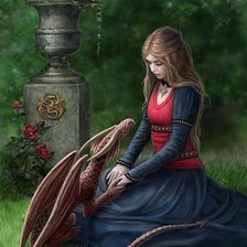 Оригинал схемы вышивки «Девушка и дракон» (№468719)