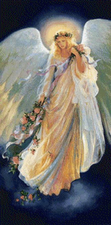 Серия "Ангелы" - девушка, ангел, цветы - предпросмотр