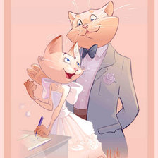 Оригинал схемы вышивки «Кошачья свадьба» (№468991)