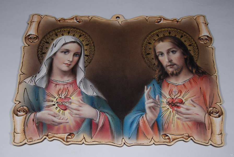 Сердце Иисуса и сердце Марии - мария, иисус, иконы - оригинал