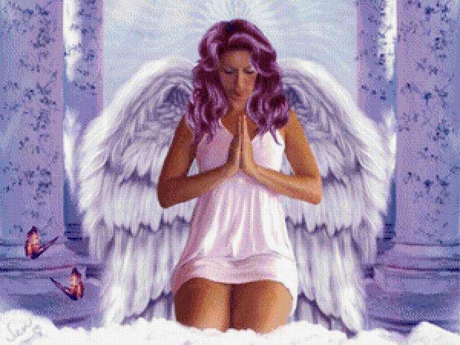 молитва ангела - ангел, девушка, молитва - предпросмотр