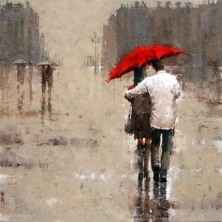 пара - зонт, дощ, улица, пара - оригинал