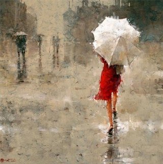 девушка - девушка, зонт, улица - оригинал