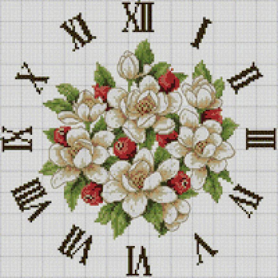 Часы - цветы, часы - предпросмотр