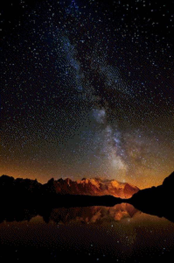 Млечный путь над Альпами - альпы, пейзажи, космос, млечный путь, небо - предпросмотр