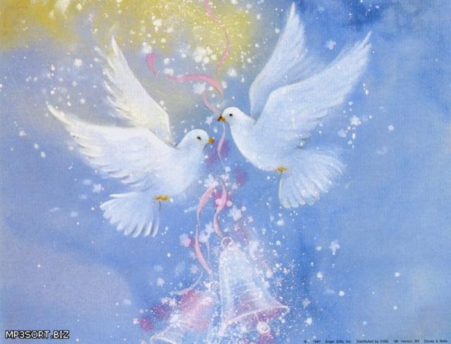 Голуби - птицы, с новым годом, открытка - оригинал