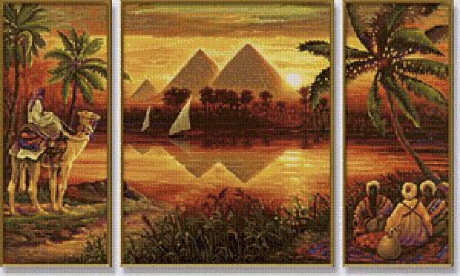 Египет- триптих - египет, пирамиды, страны мира, триптих - предпросмотр