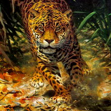 Оригинал схемы вышивки «бегущий леопард» (№472480)