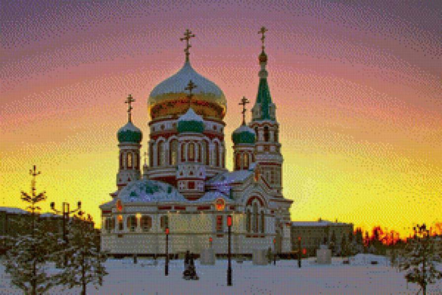 Успенский Собор - закат, зима, церковь - предпросмотр